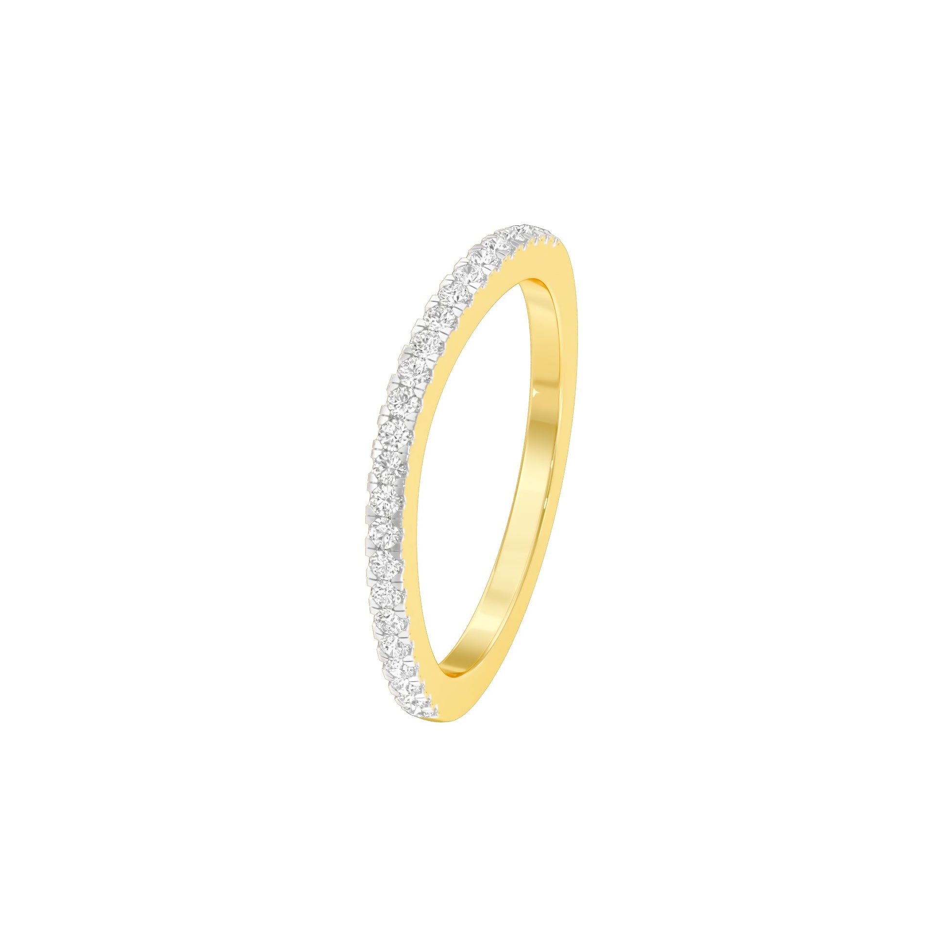 Crystal Circle Diamond Band Ring 18 KT / Yellow Gold / 22