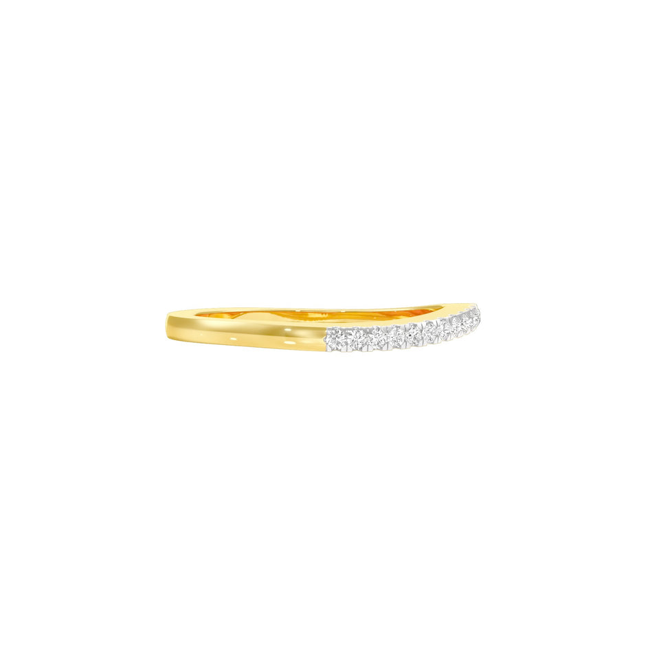 Crystal Circle Diamond Band Ring 18 KT / Yellow Gold / 22