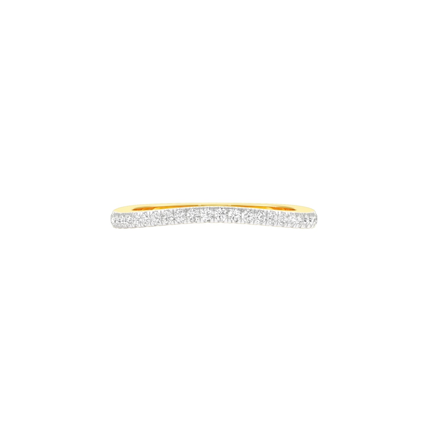 Crystal Circle Diamond Band Ring 18 KT / Yellow Gold / 22