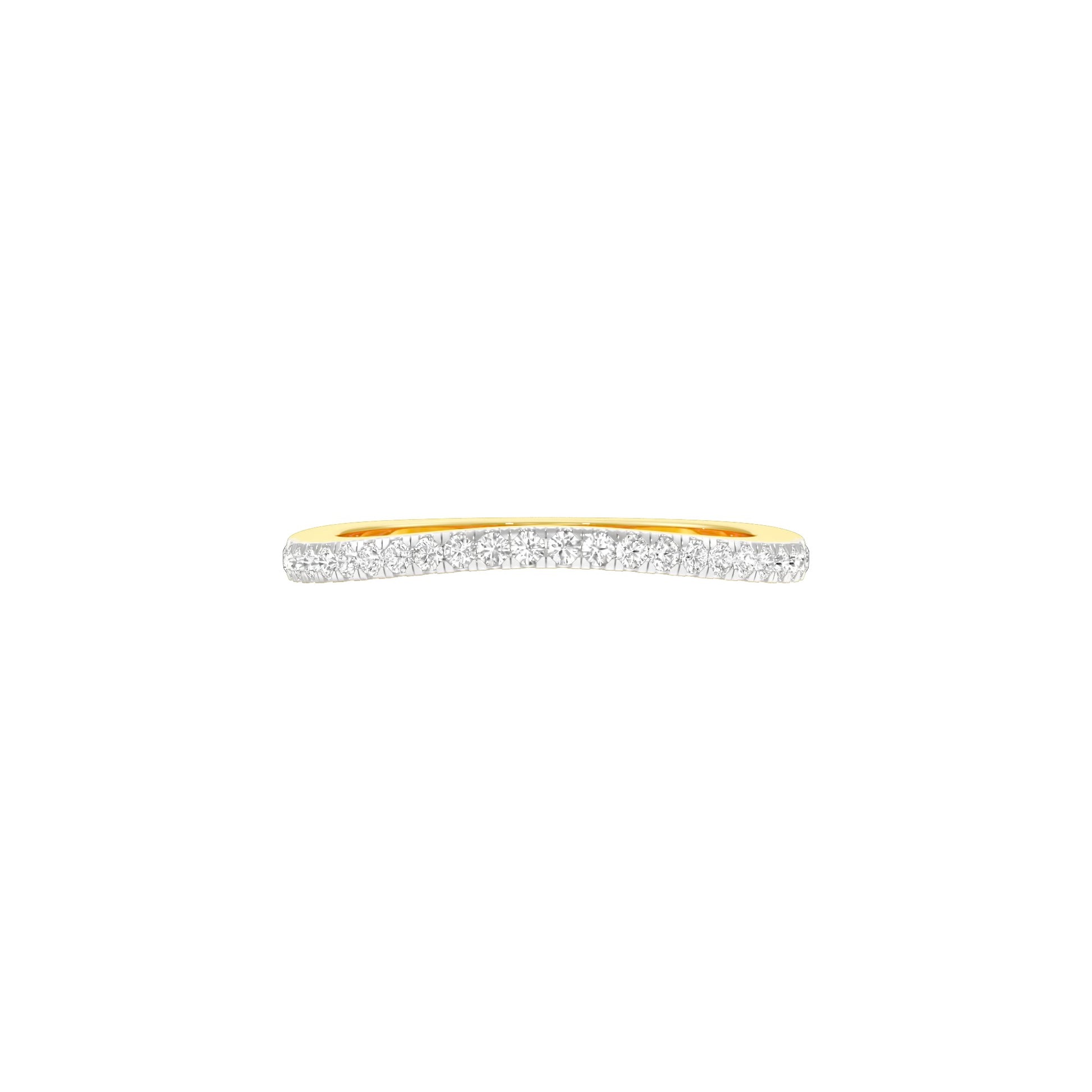 Crystal Circle Diamond Band Ring 18 KT / Yellow Gold / 22