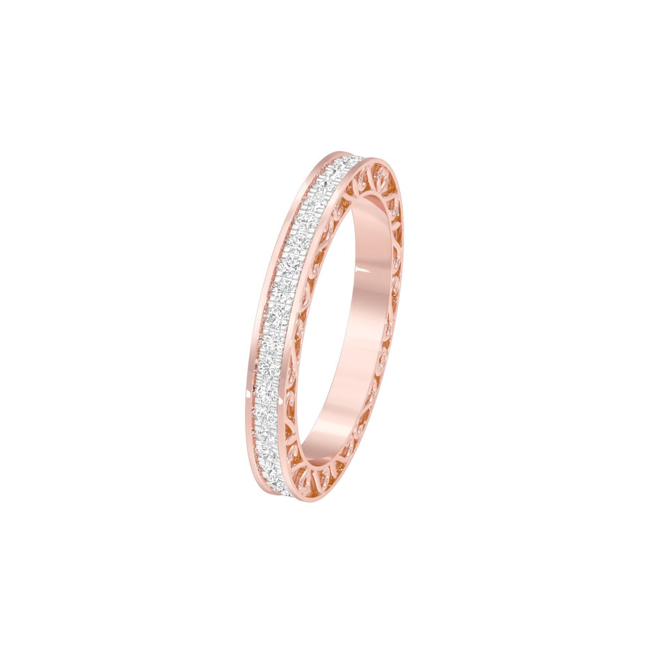 Unbreakable Diamond Band Ring 18 KT / Rose Gold / 22
