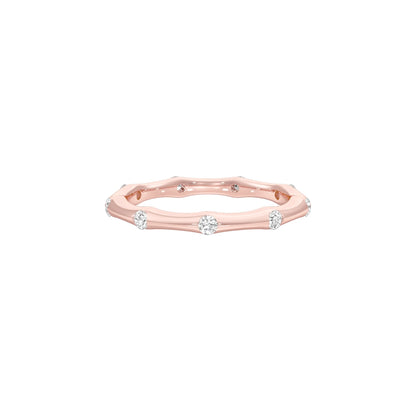 Sleek Shine Diamond Band Ring 18 KT / Rose Gold / 22