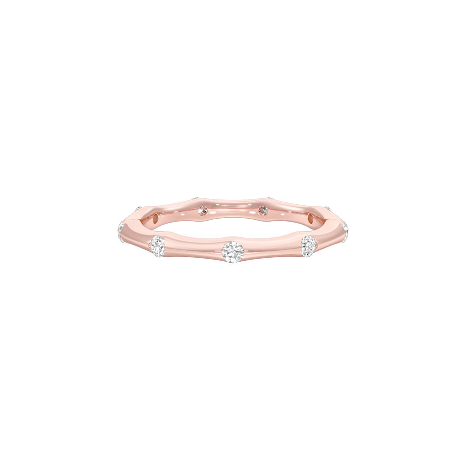 Sleek Shine Diamond Band Ring 18 KT / Rose Gold / 22