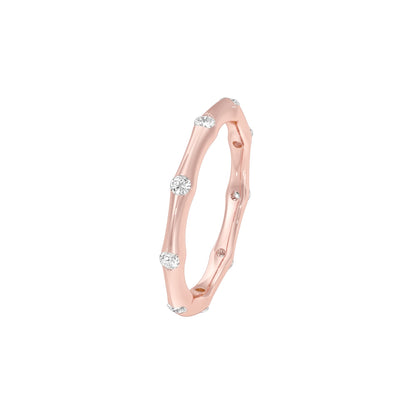 Sleek Shine Diamond Band Ring 18 KT / Rose Gold / 22