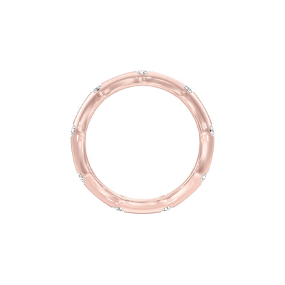 Sleek Shine Diamond Band Ring 18 KT / Rose Gold / 22