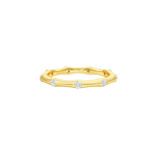 Sleek Shine Diamond Band Ring 18 KT / Yellow Gold / 22
