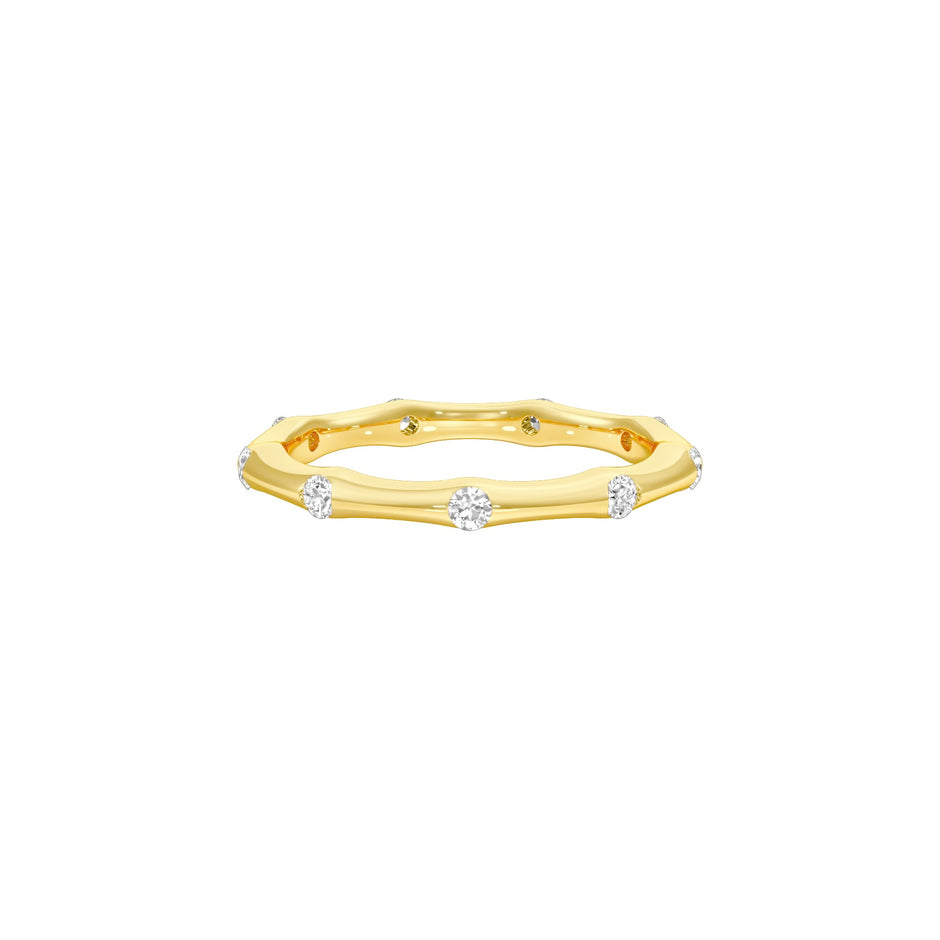 Sleek Shine Diamond Band Ring 18 KT / Yellow Gold / 22