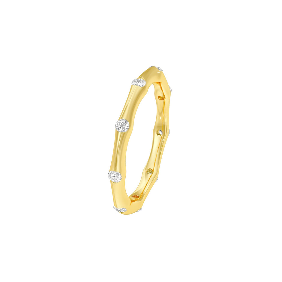 Sleek Shine Diamond Band Ring 18 KT / Yellow Gold / 22