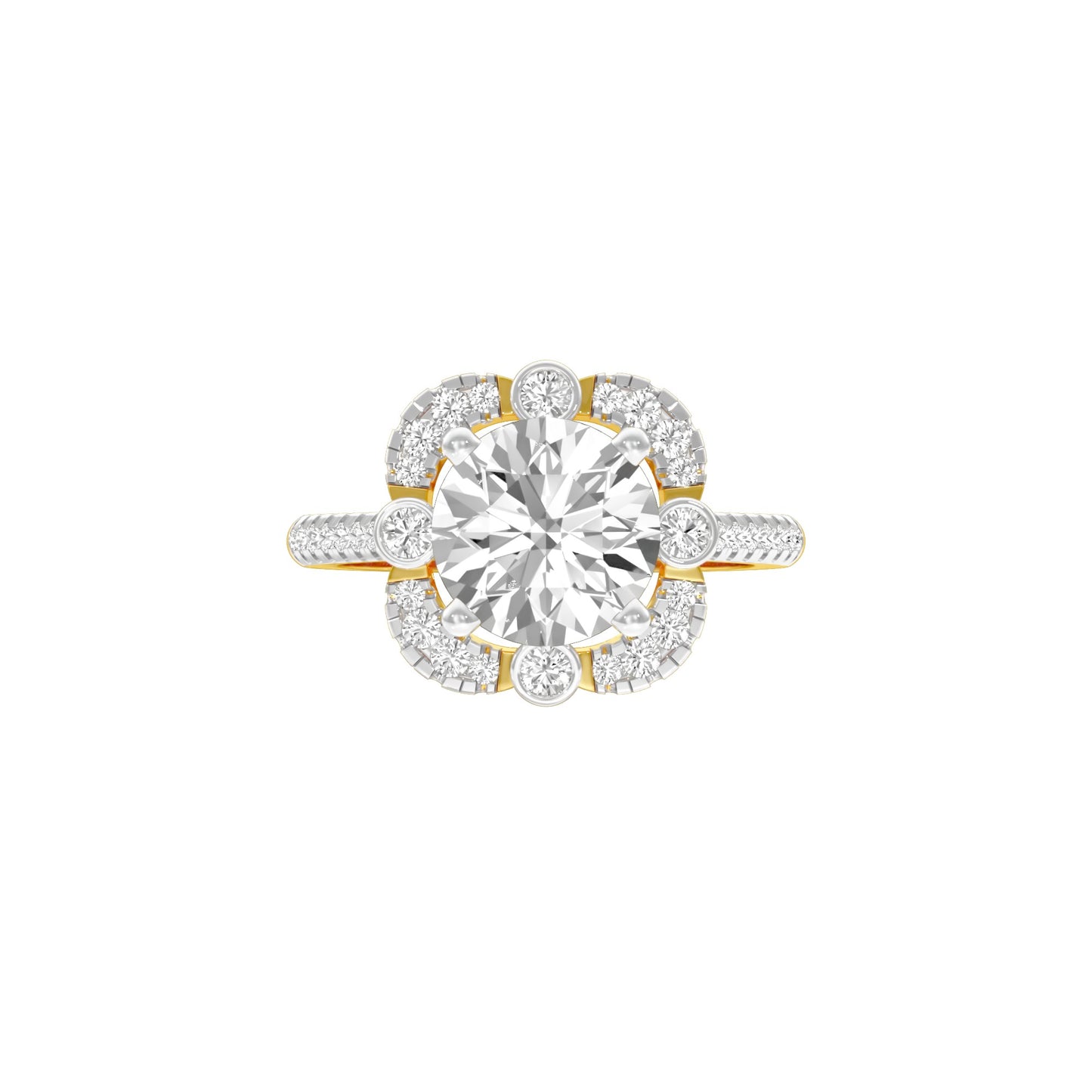 Matched Vibe Diamond Engagement Ring 18 KT / Yellow Gold / 22