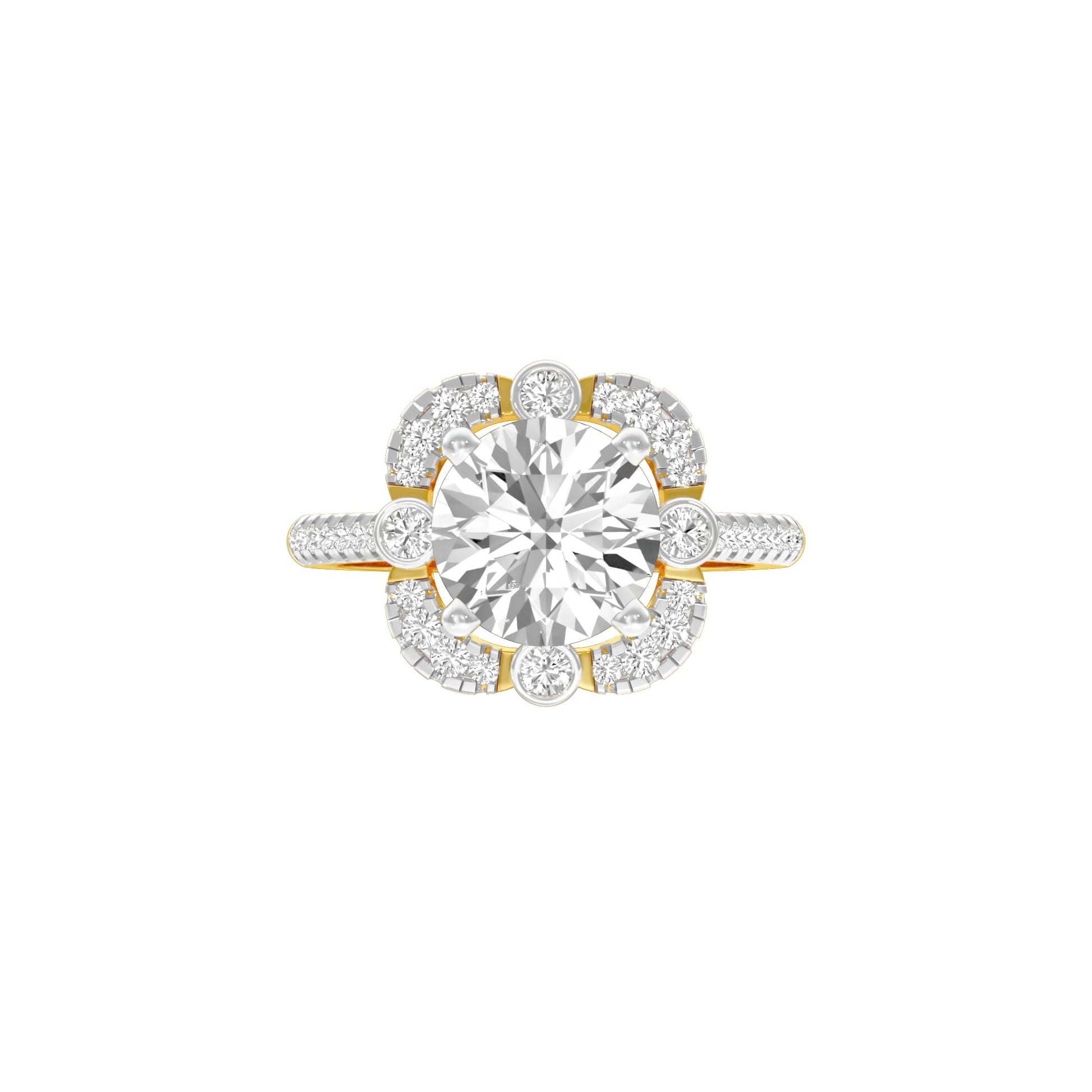 Matched Vibe Diamond Engagement Ring 18 KT / Yellow Gold / 22