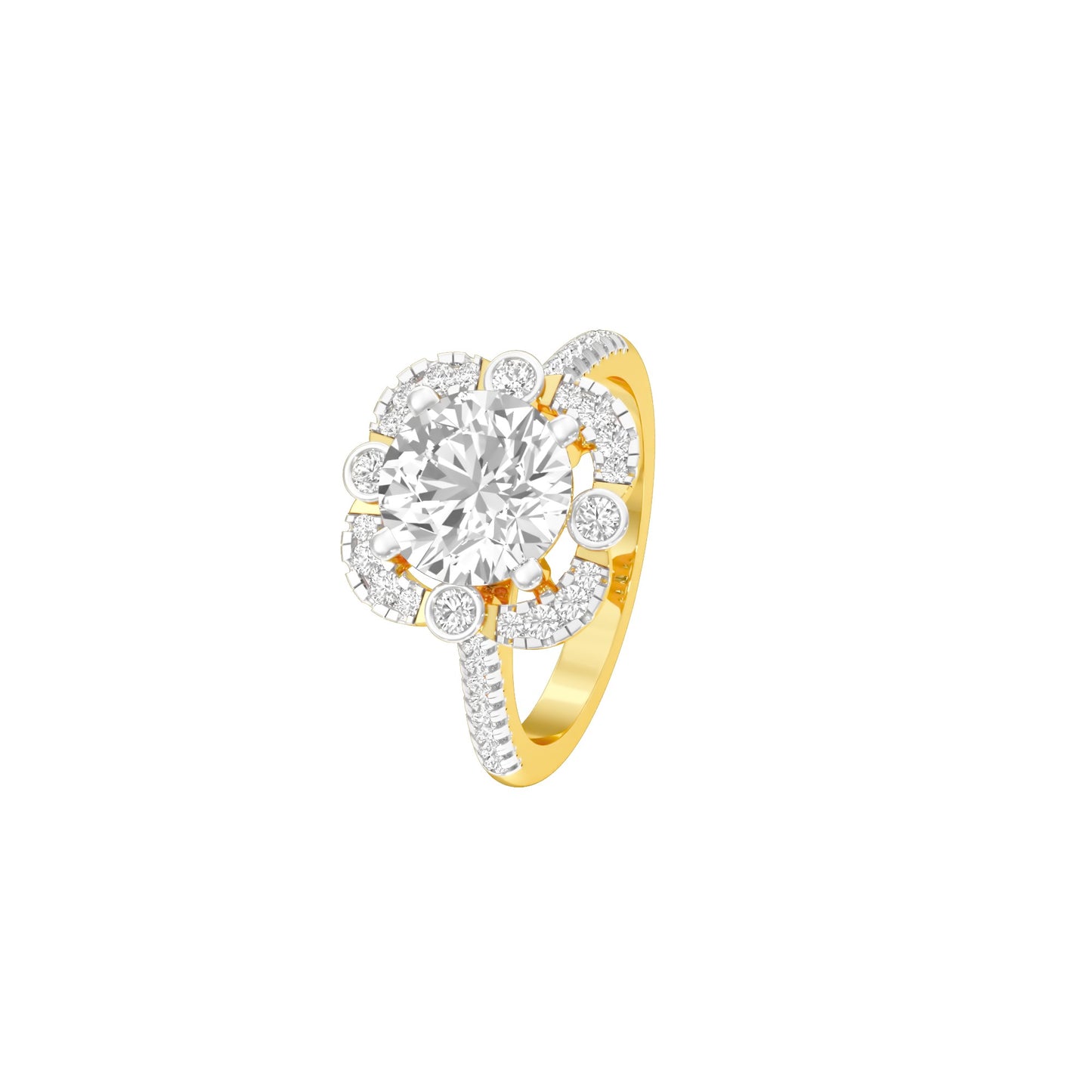 Matched Vibe Diamond Engagement Ring 18 KT / Yellow Gold / 22