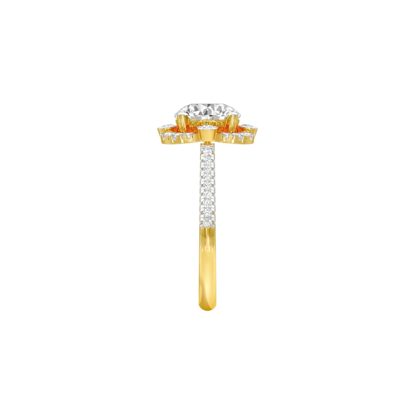 Matched Vibe Diamond Engagement Ring 18 KT / Yellow Gold / 22