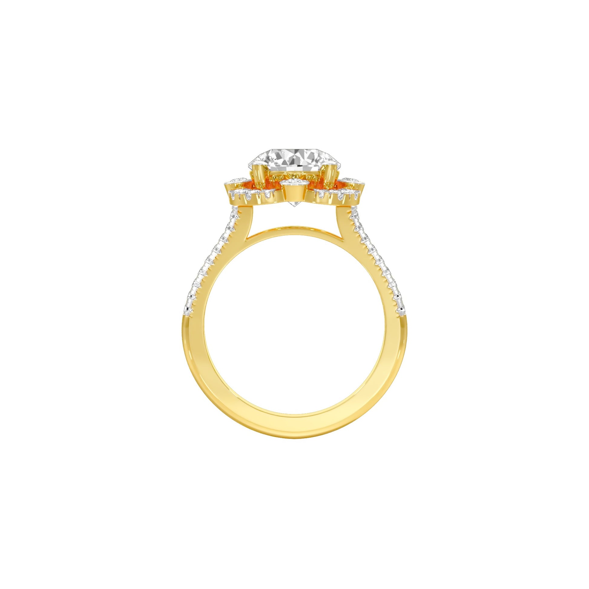 Matched Vibe Diamond Engagement Ring 18 KT / Yellow Gold / 22