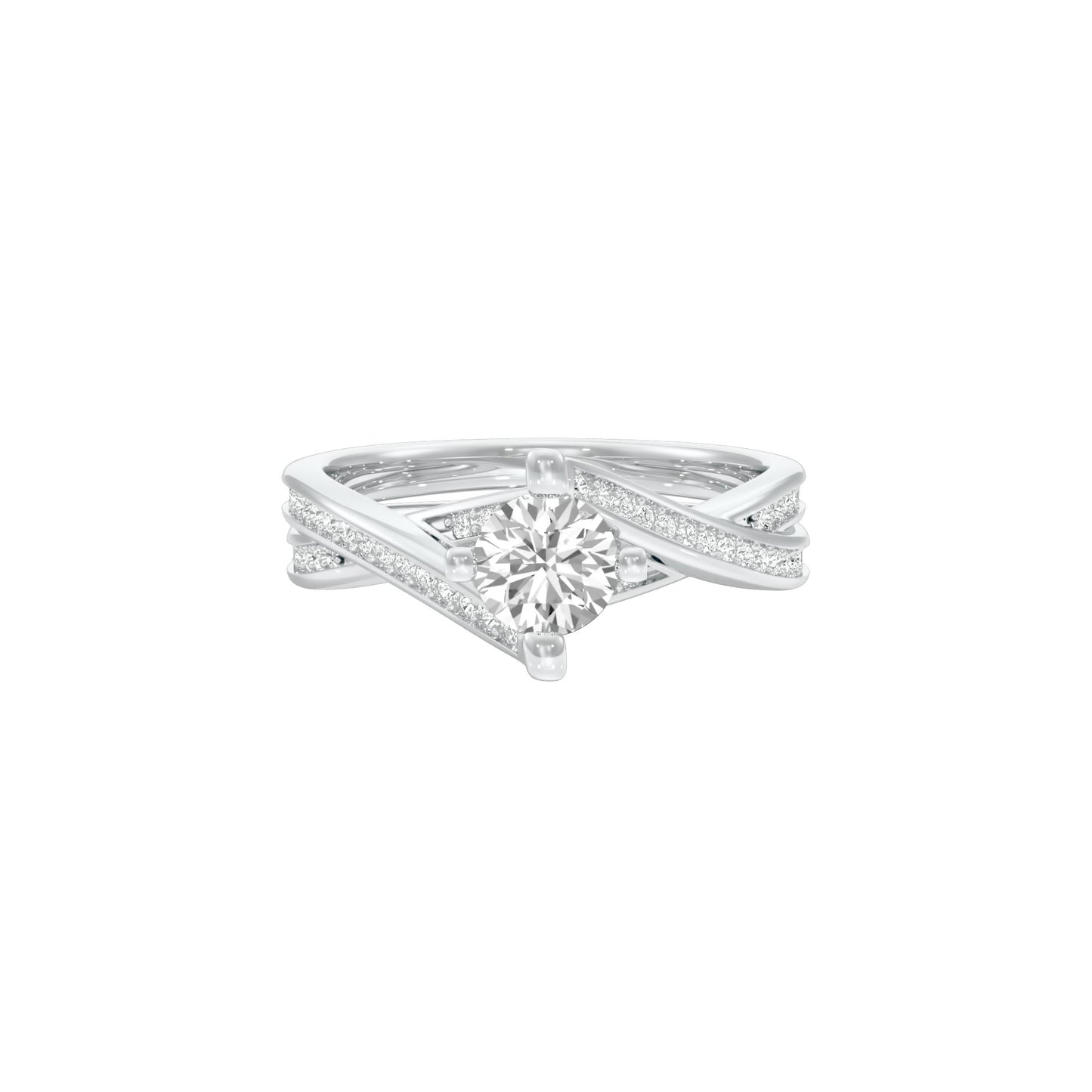 Heart's Champion Diamond Engagement Ring 18 KT / White Gold / 22