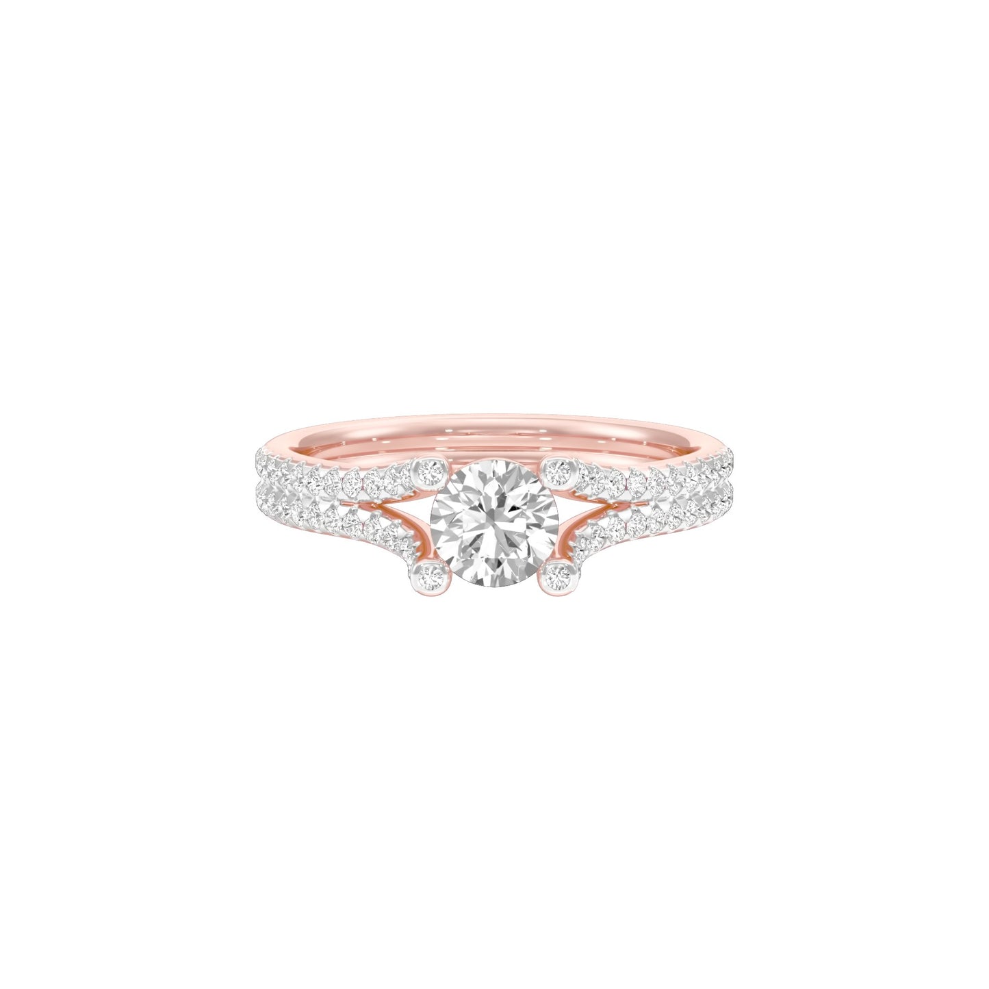 Love's Reflection Diamond Engagement Ring 18 KT / Rose Gold / 22