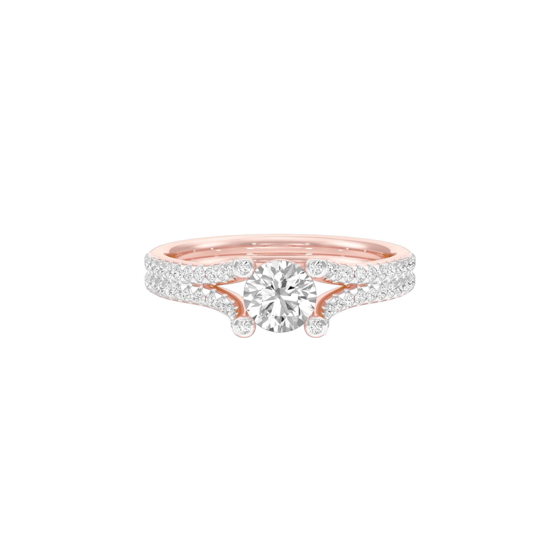 Love's Reflection Diamond Engagement Ring 18 KT / Rose Gold / 22