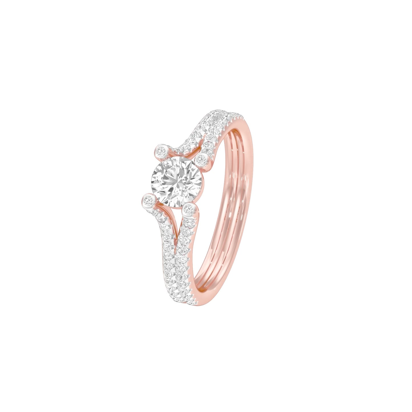 Love's Reflection Diamond Engagement Ring 18 KT / Rose Gold / 22