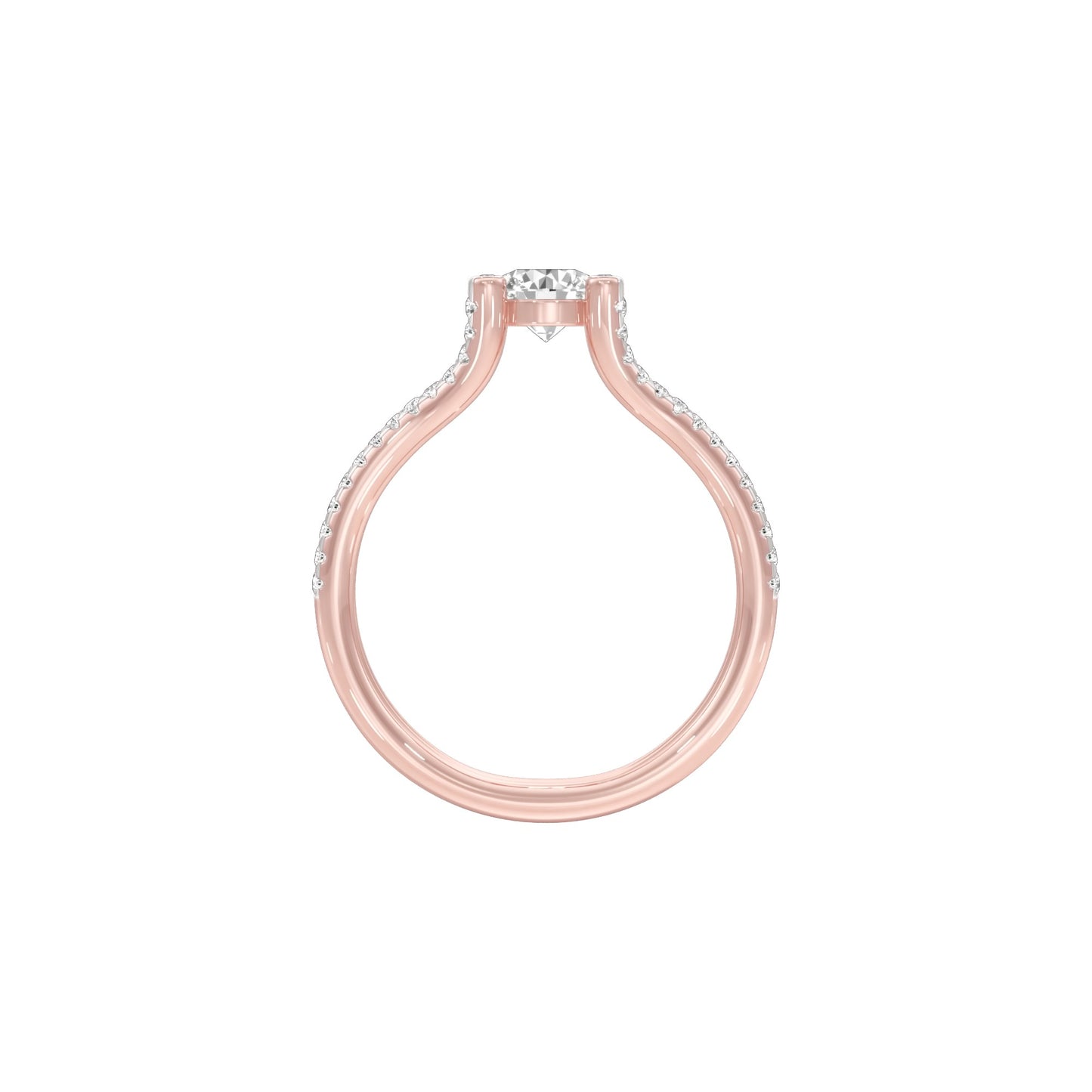 Love's Reflection Diamond Engagement Ring 18 KT / Rose Gold / 22