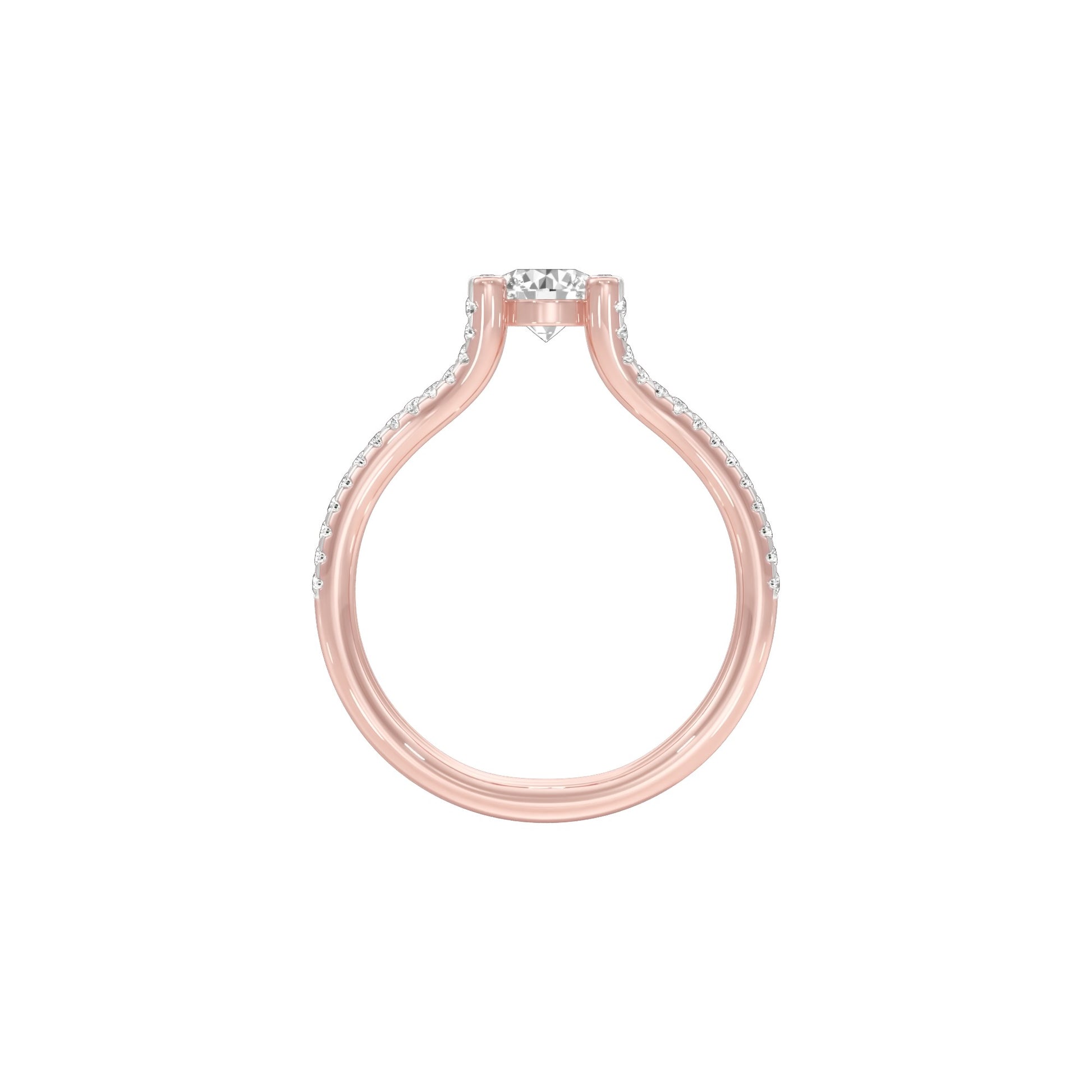 Love's Reflection Diamond Engagement Ring 18 KT / Rose Gold / 22