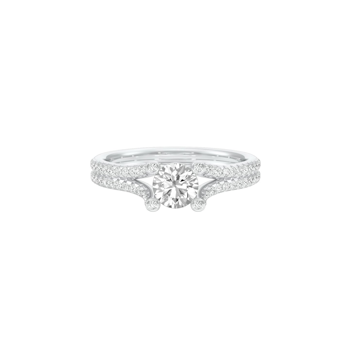 Love's Reflection Diamond Engagement Ring 18 KT / White Gold / 22