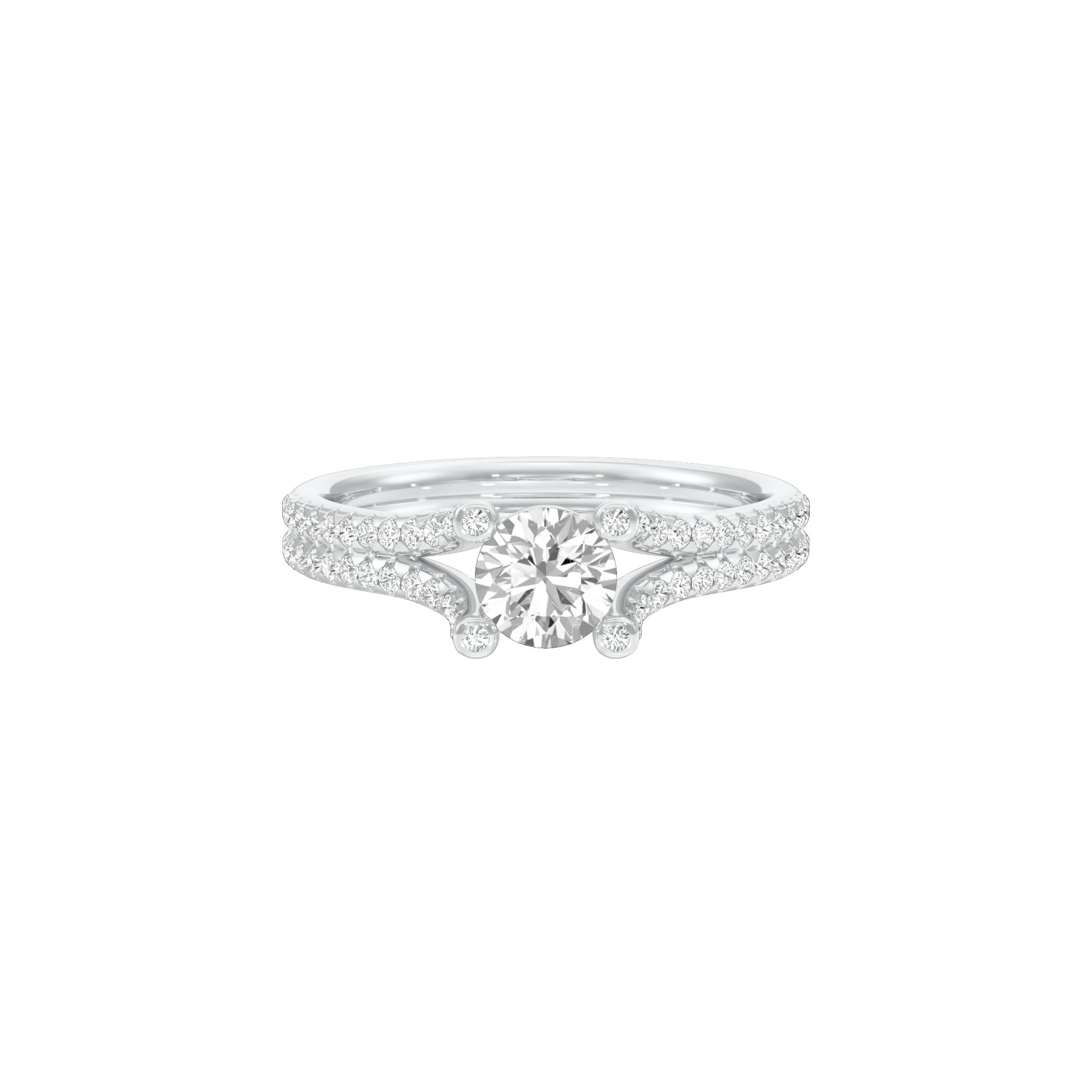 Love's Reflection Diamond Engagement Ring 18 KT / White Gold / 22