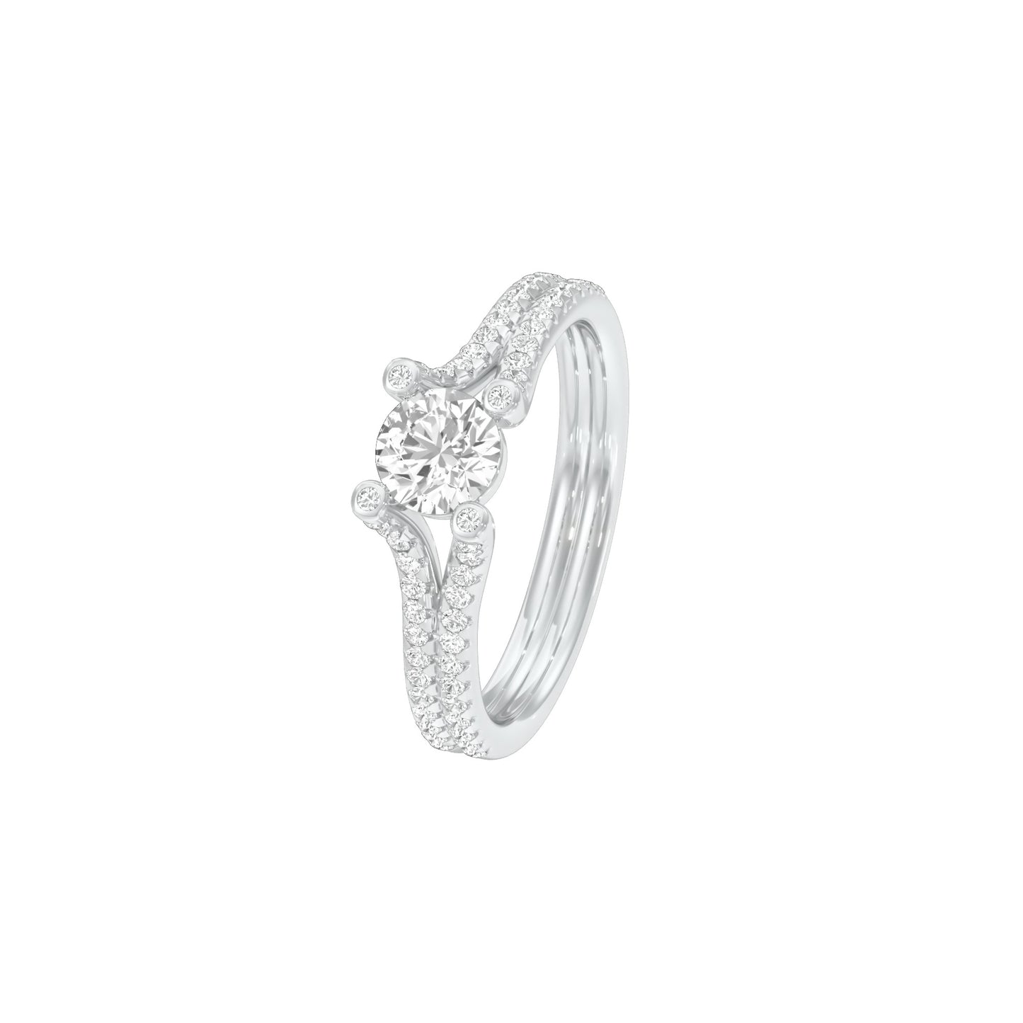 Love's Reflection Diamond Engagement Ring 18 KT / White Gold / 22