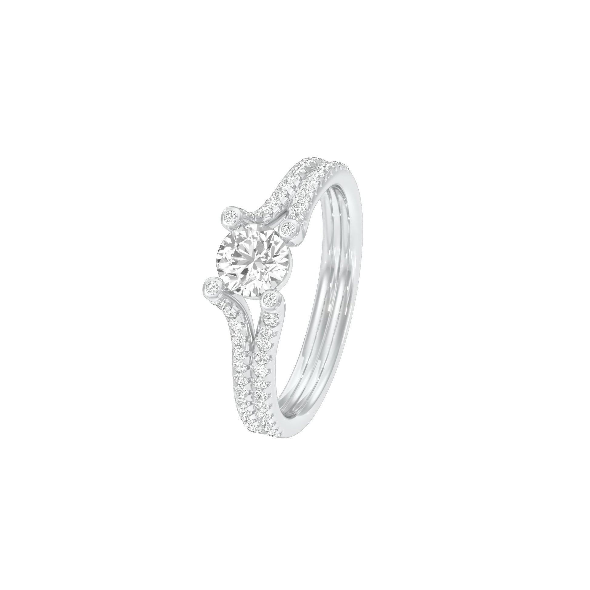 Love's Reflection Diamond Engagement Ring 18 KT / White Gold / 22