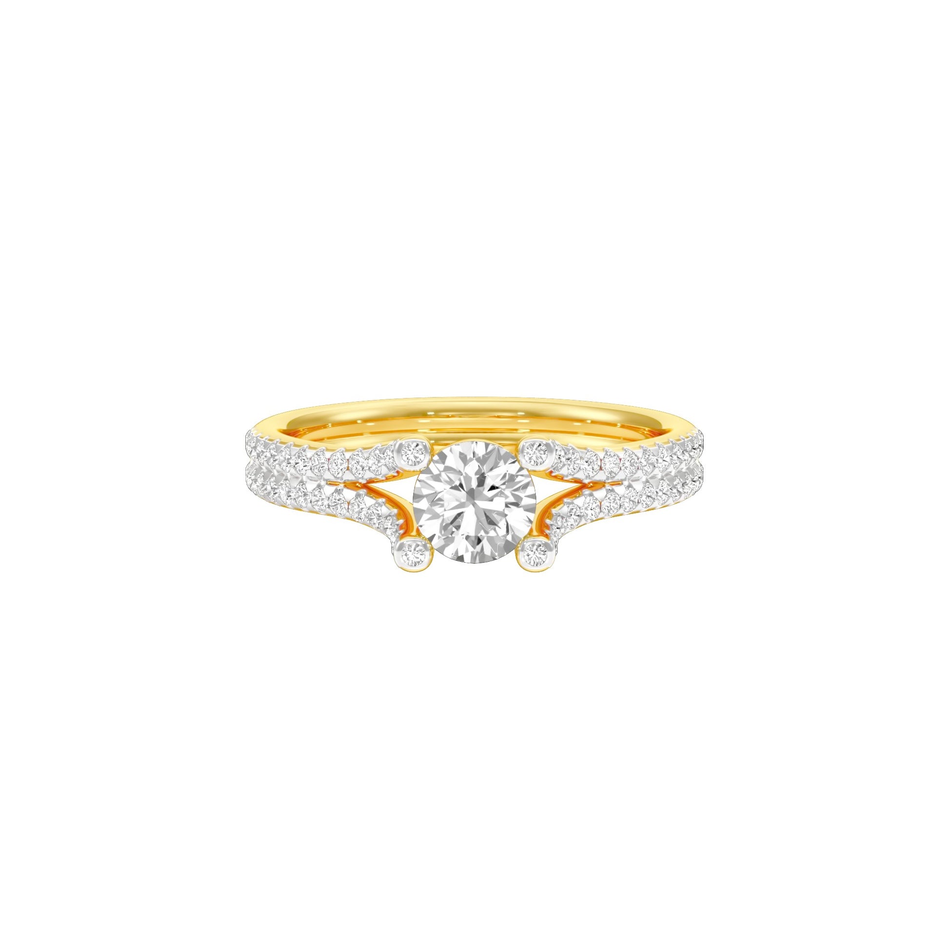 Love's Reflection Diamond Engagement Ring 18 KT / Yellow Gold / 22