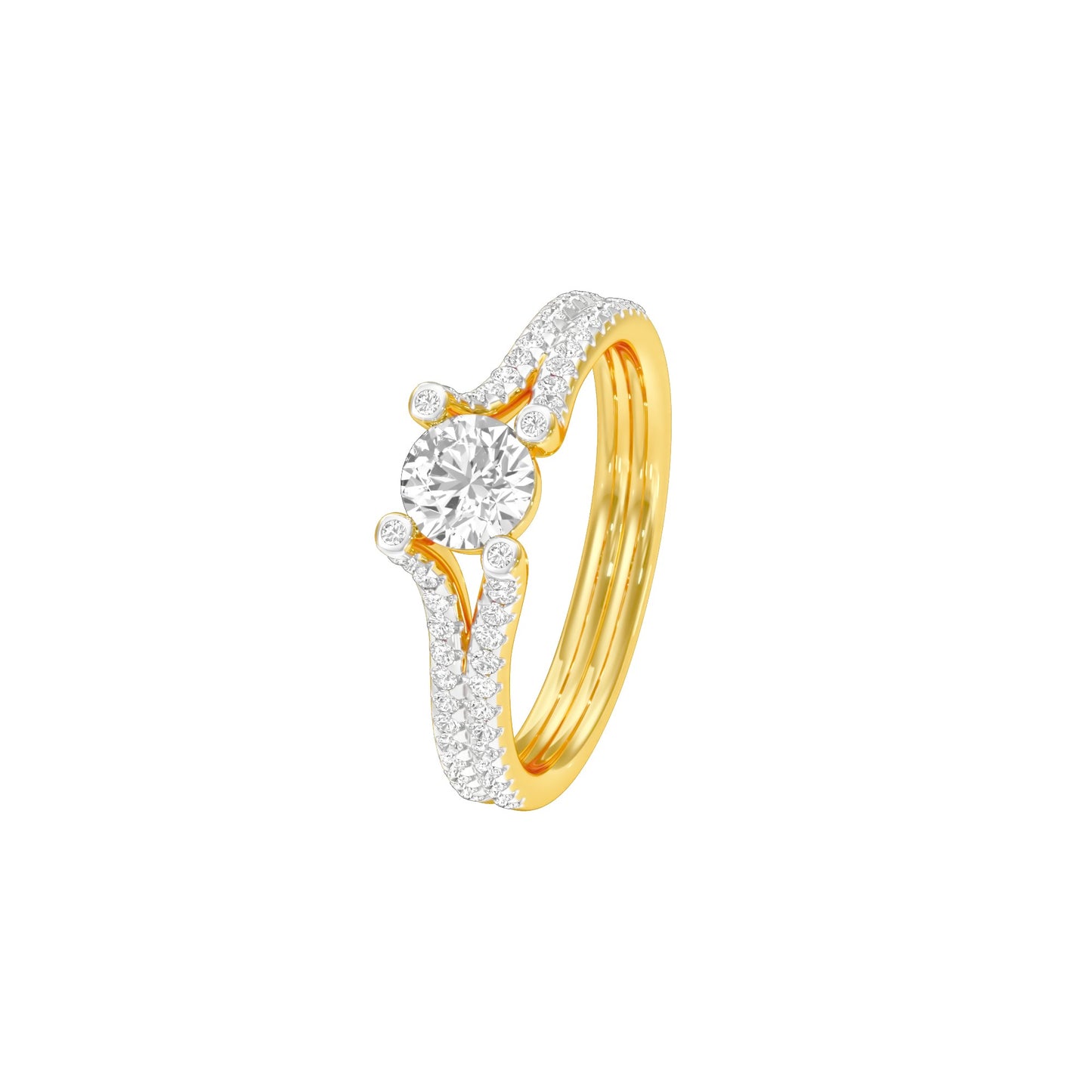 Love's Reflection Diamond Engagement Ring 18 KT / Yellow Gold / 22