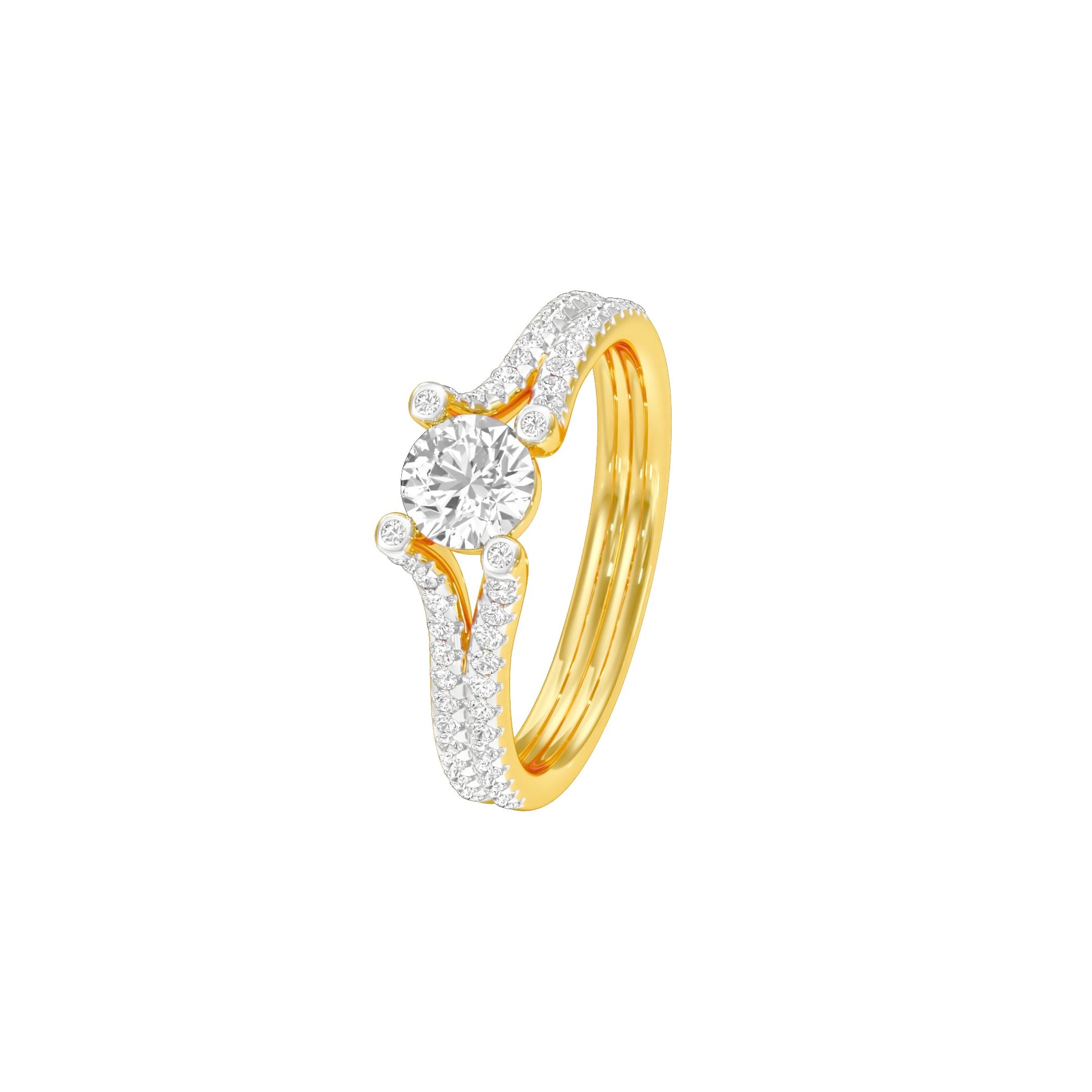 Love's Reflection Diamond Engagement Ring 18 KT / Yellow Gold / 22