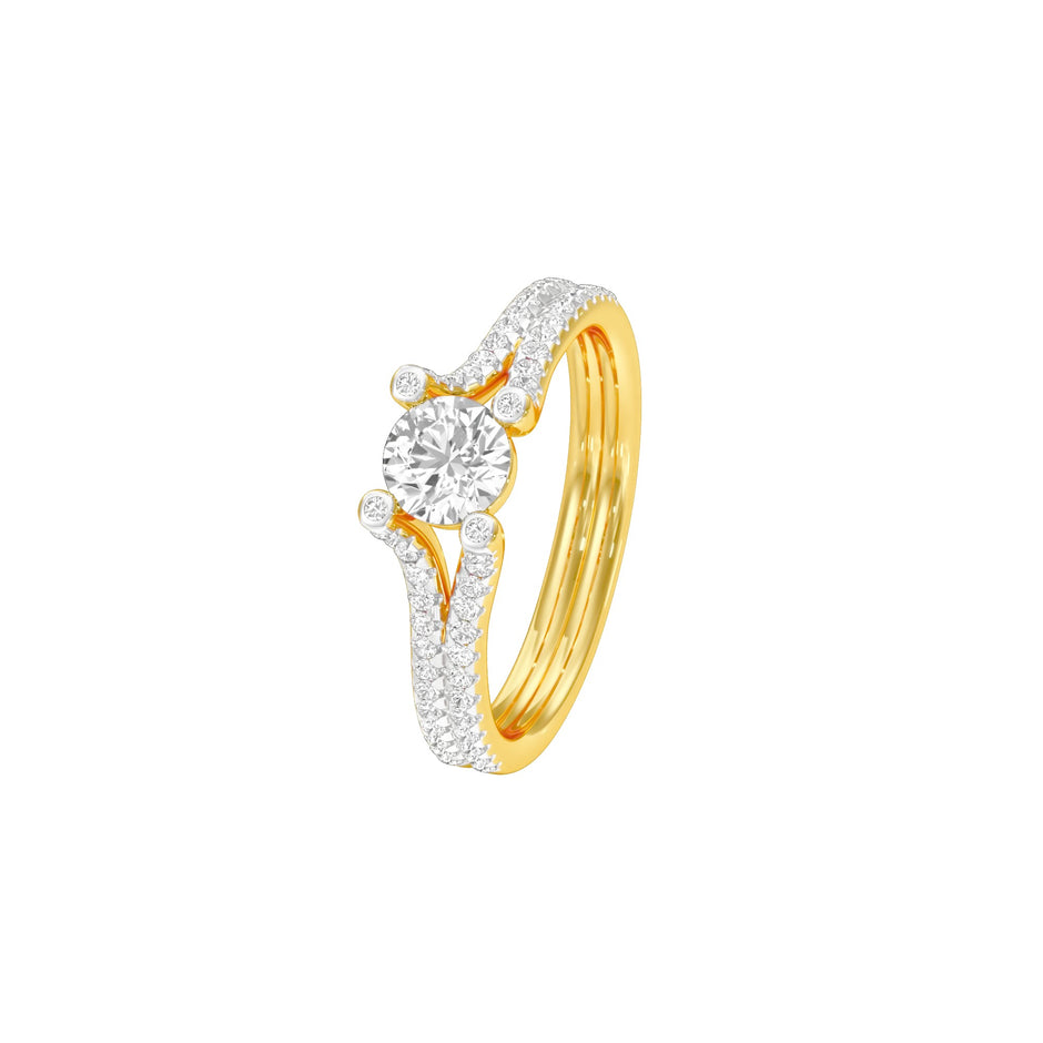 Love's Reflection Diamond Engagement Ring 18 KT / Yellow Gold / 22
