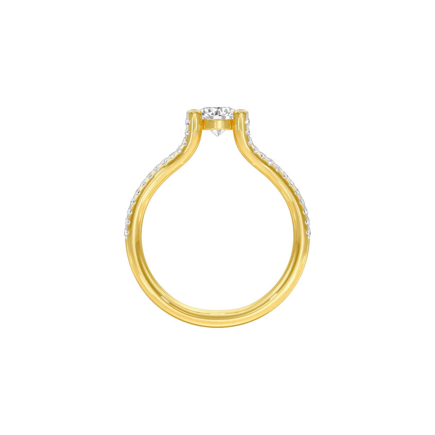 Love's Reflection Diamond Engagement Ring 18 KT / Yellow Gold / 22
