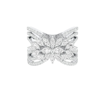 Moonlight Sparkle Diamond Cockatail Ring 18 KT / White Gold / 22