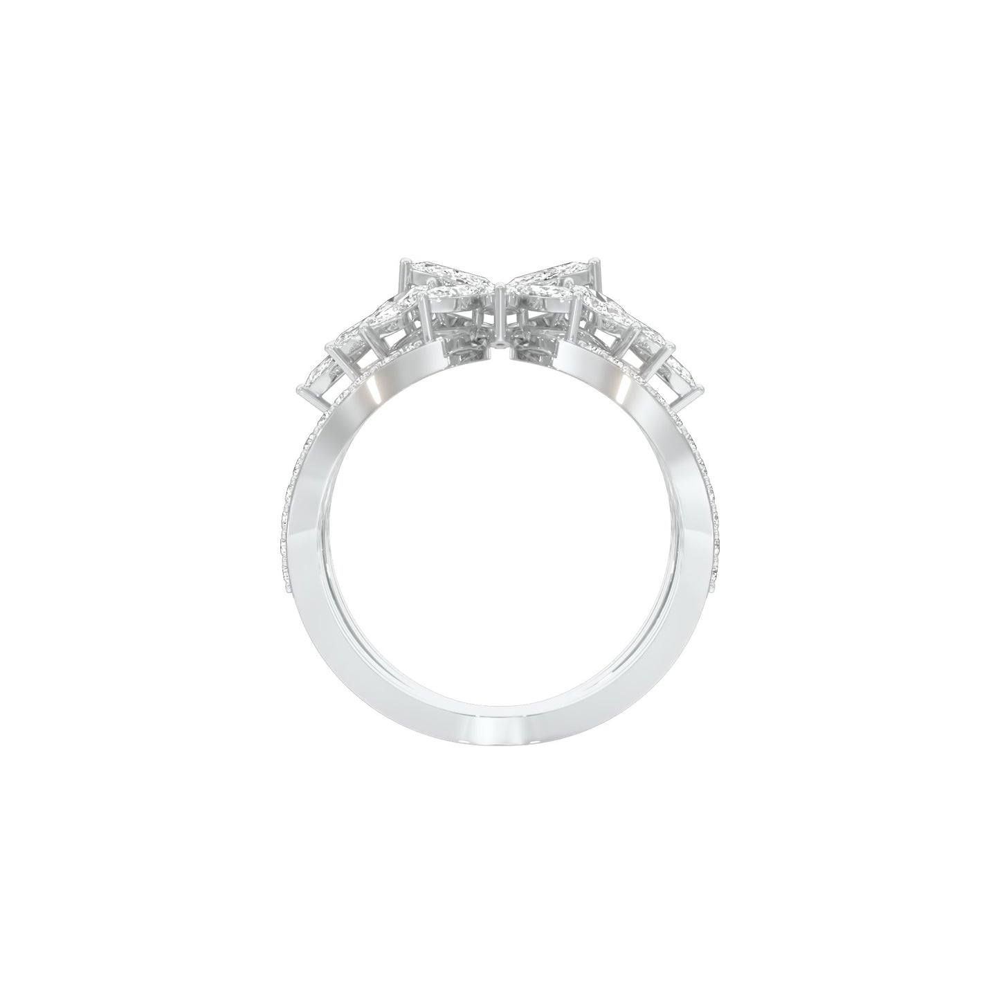 Moonlight Sparkle Diamond Cockatail Ring 18 KT / White Gold / 22