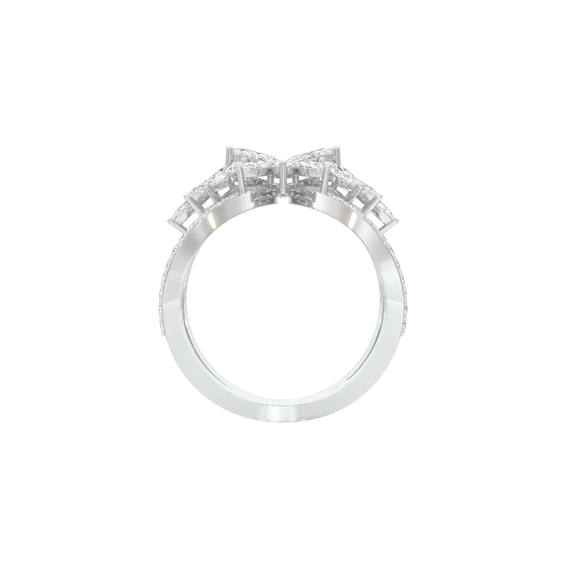 Moonlight Sparkle Diamond Cockatail Ring 18 KT / White Gold / 22