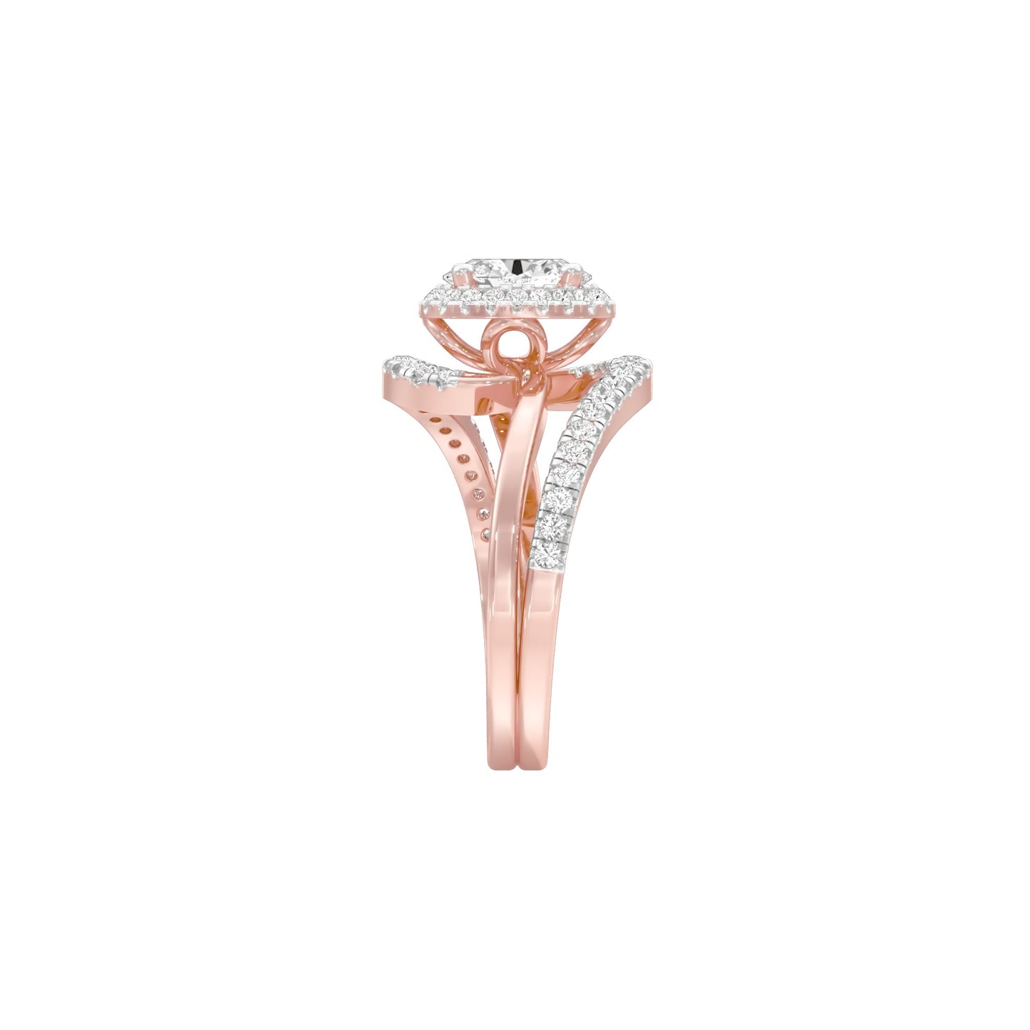 Twist of Fate Diamond Engagement Ring 18 KT / Rose Gold / 22
