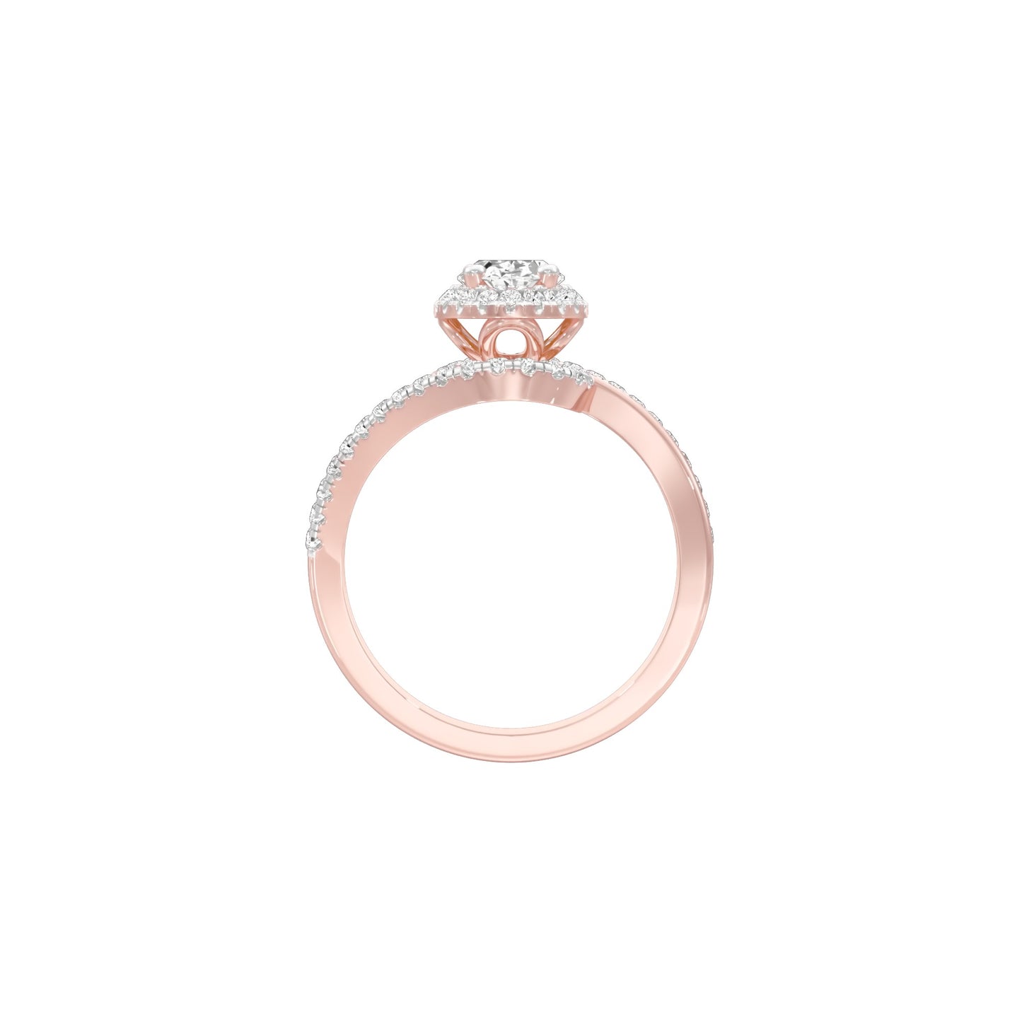 Twist of Fate Diamond Engagement Ring 18 KT / Rose Gold / 22