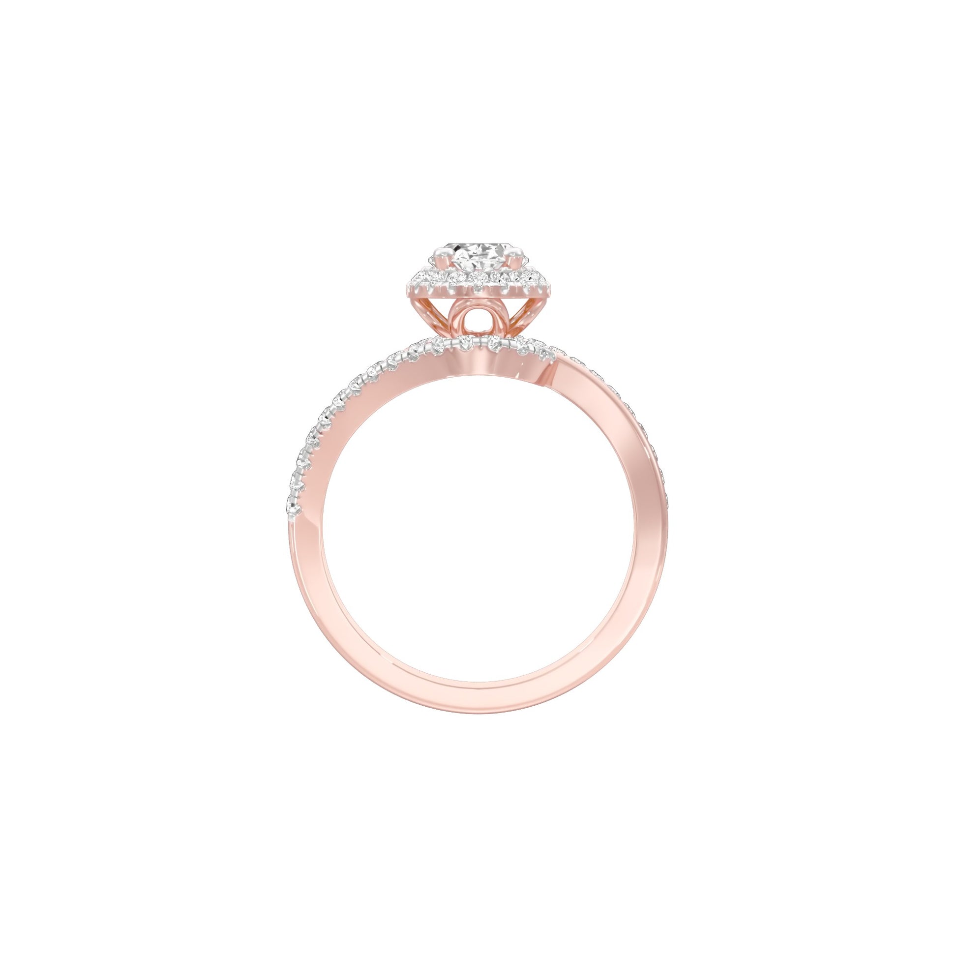 Twist of Fate Diamond Engagement Ring 18 KT / Rose Gold / 22