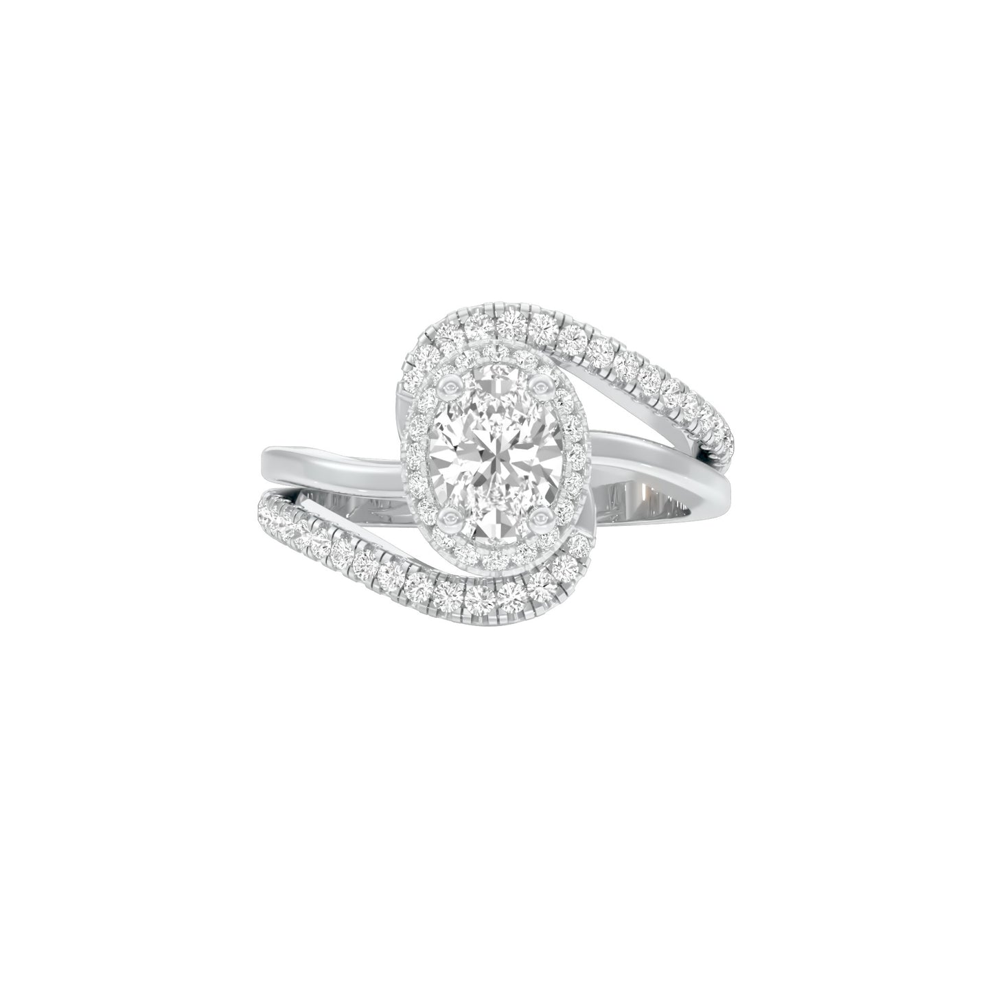 Twist of Fate Diamond Engagement Ring 18 KT / White Gold / 22