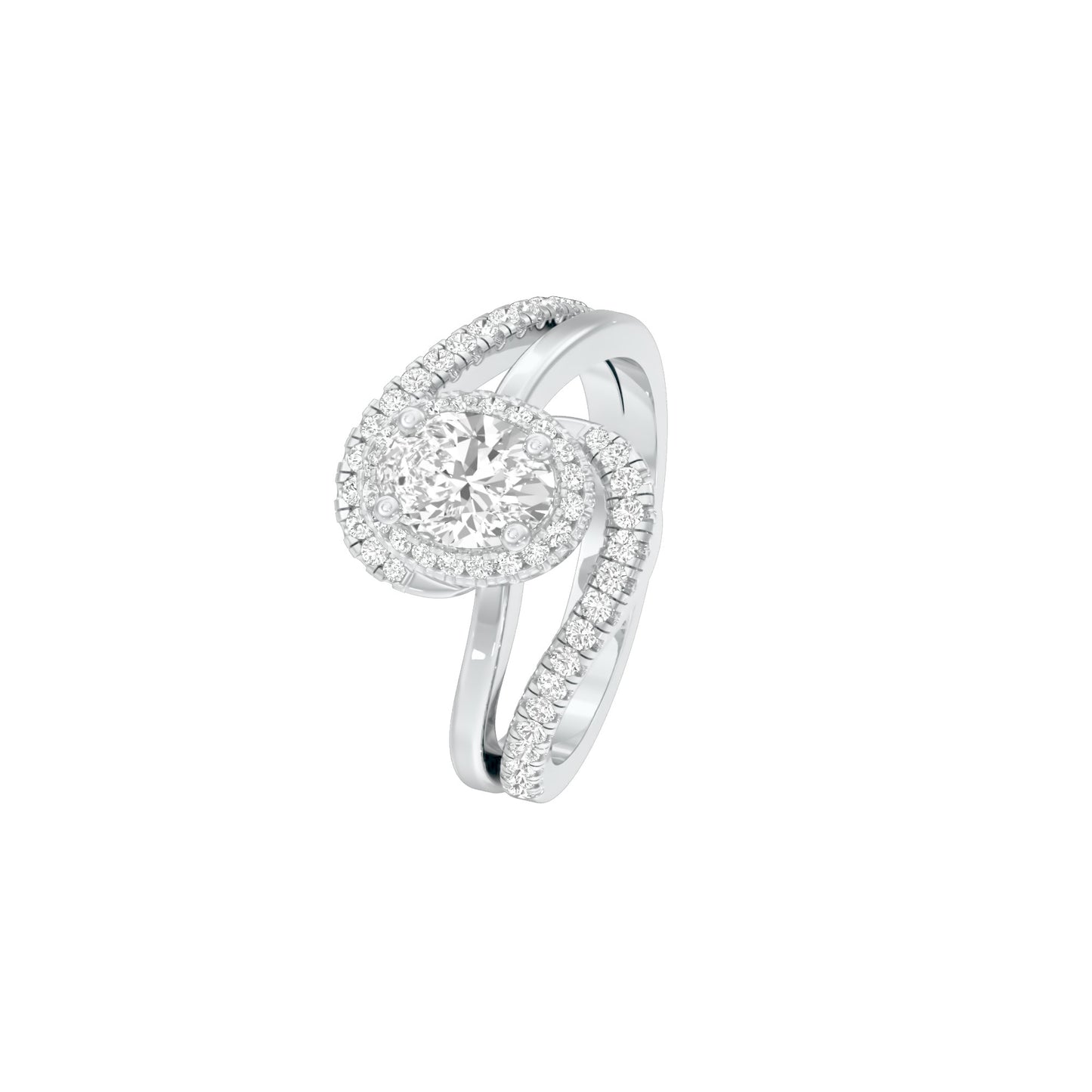 Twist of Fate Diamond Engagement Ring 18 KT / White Gold / 22