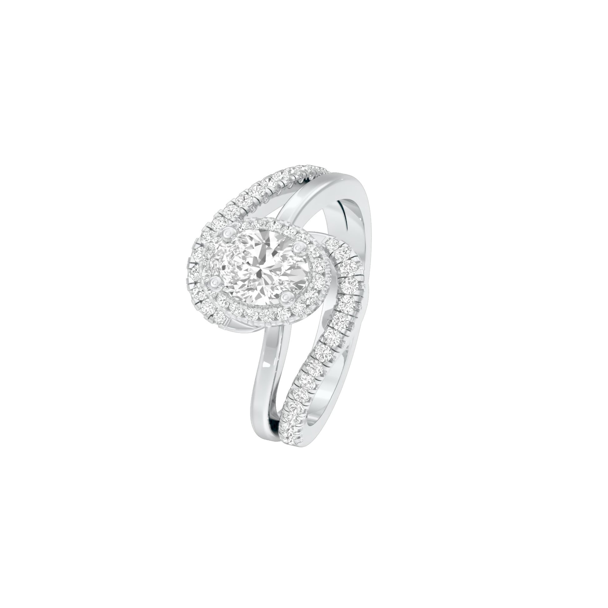 Twist of Fate Diamond Engagement Ring 18 KT / White Gold / 22