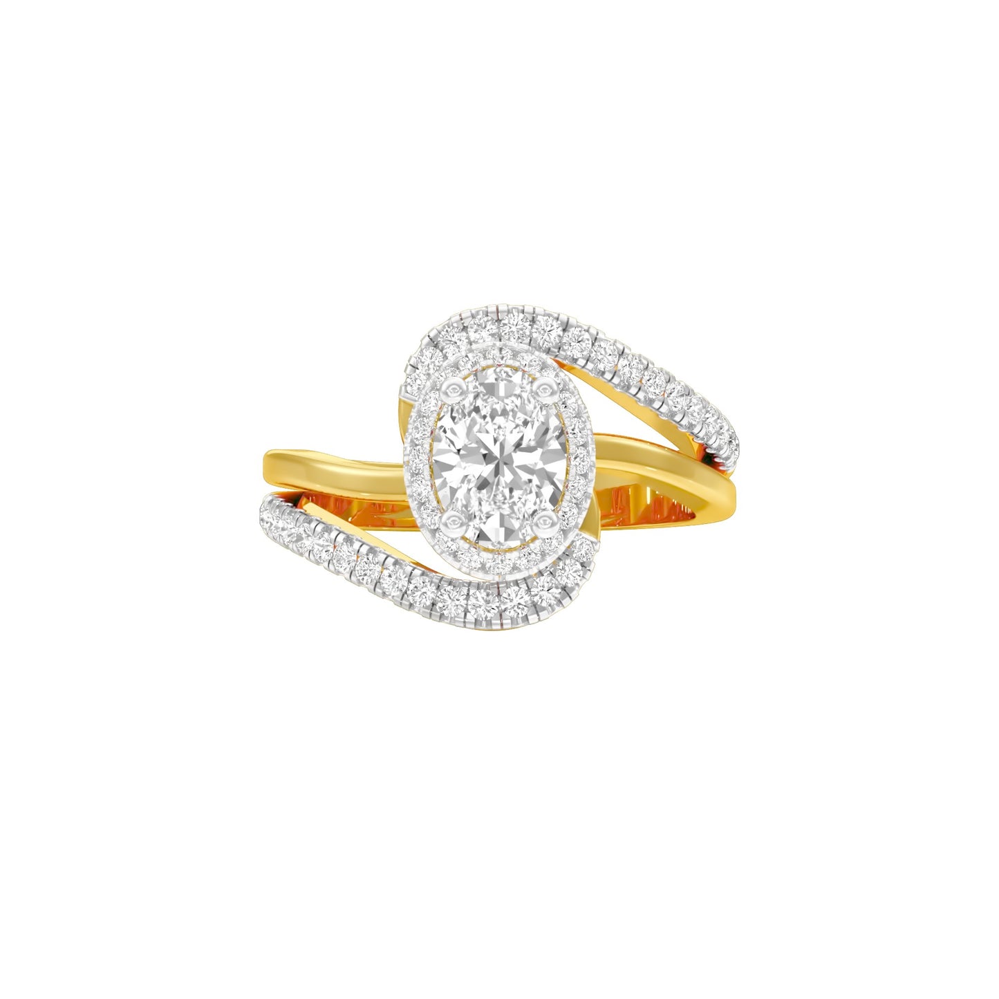 Twist of Fate Diamond Engagement Ring 18 KT / Yellow Gold / 22