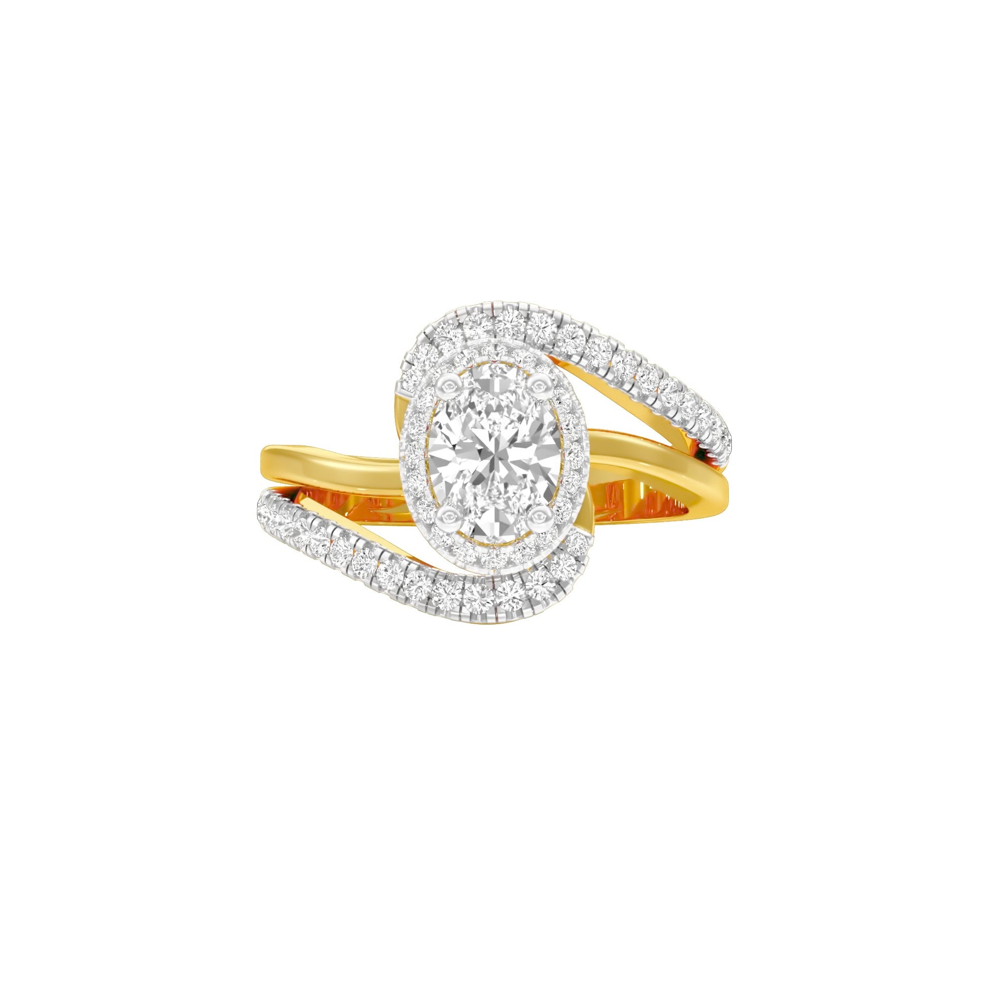 Twist of Fate Diamond Engagement Ring 18 KT / Yellow Gold / 22