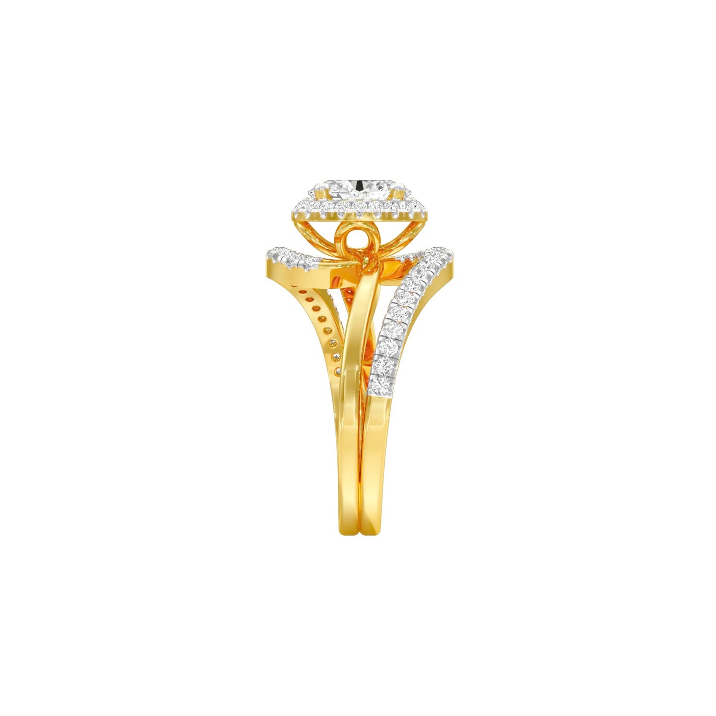 Twist of Fate Diamond Engagement Ring 18 KT / Yellow Gold / 22