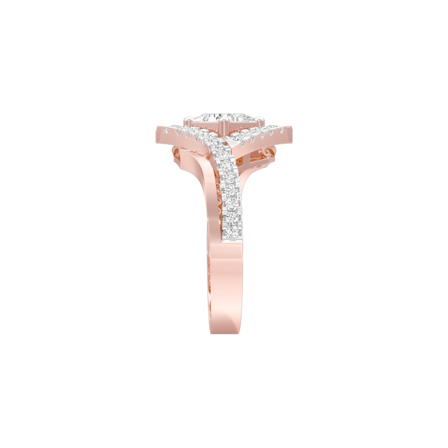 Rising Together Diamond Engagement Ring 18 KT / Rose Gold / 22