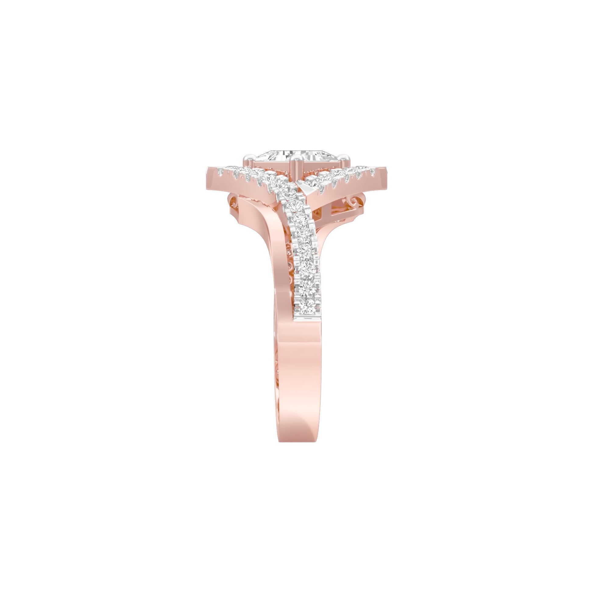Rising Together Diamond Engagement Ring 18 KT / Rose Gold / 22