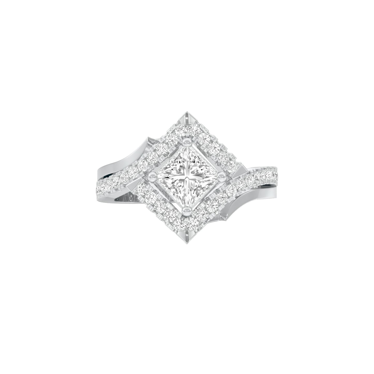 Rising Together Diamond Engagement Ring 18 KT / White Gold / 22