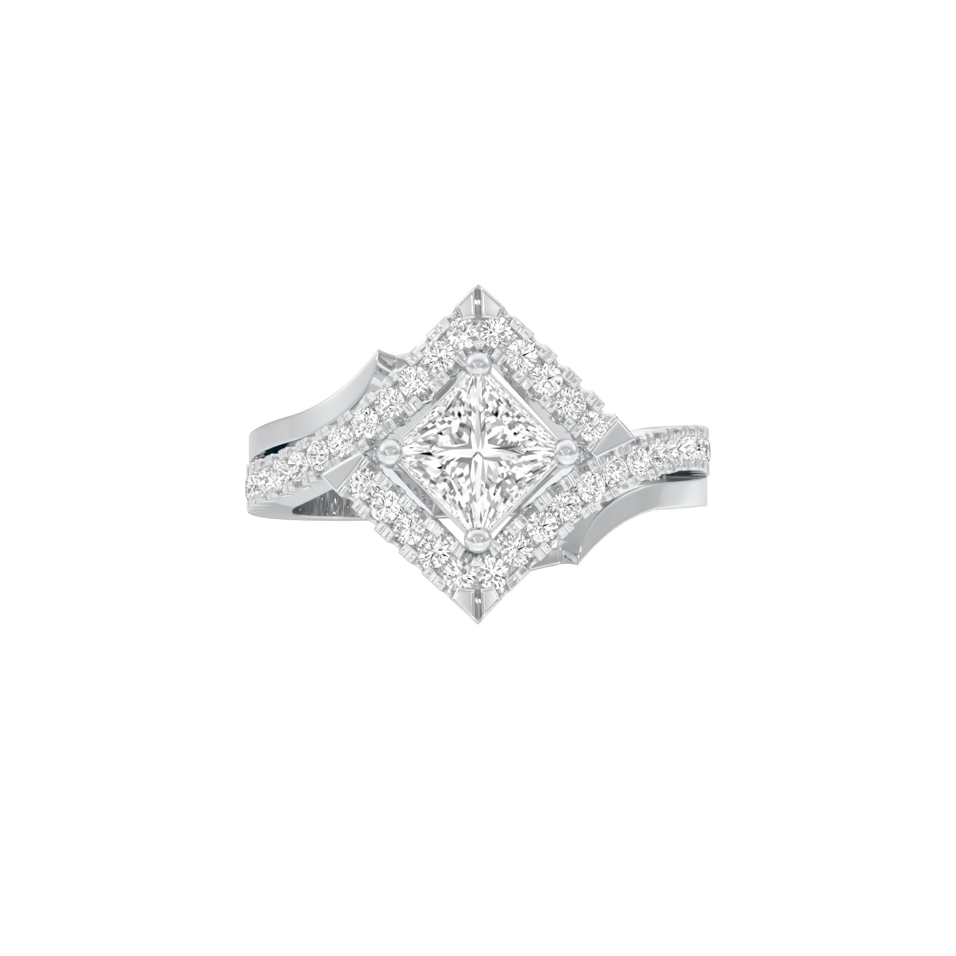 Rising Together Diamond Engagement Ring 18 KT / White Gold / 22