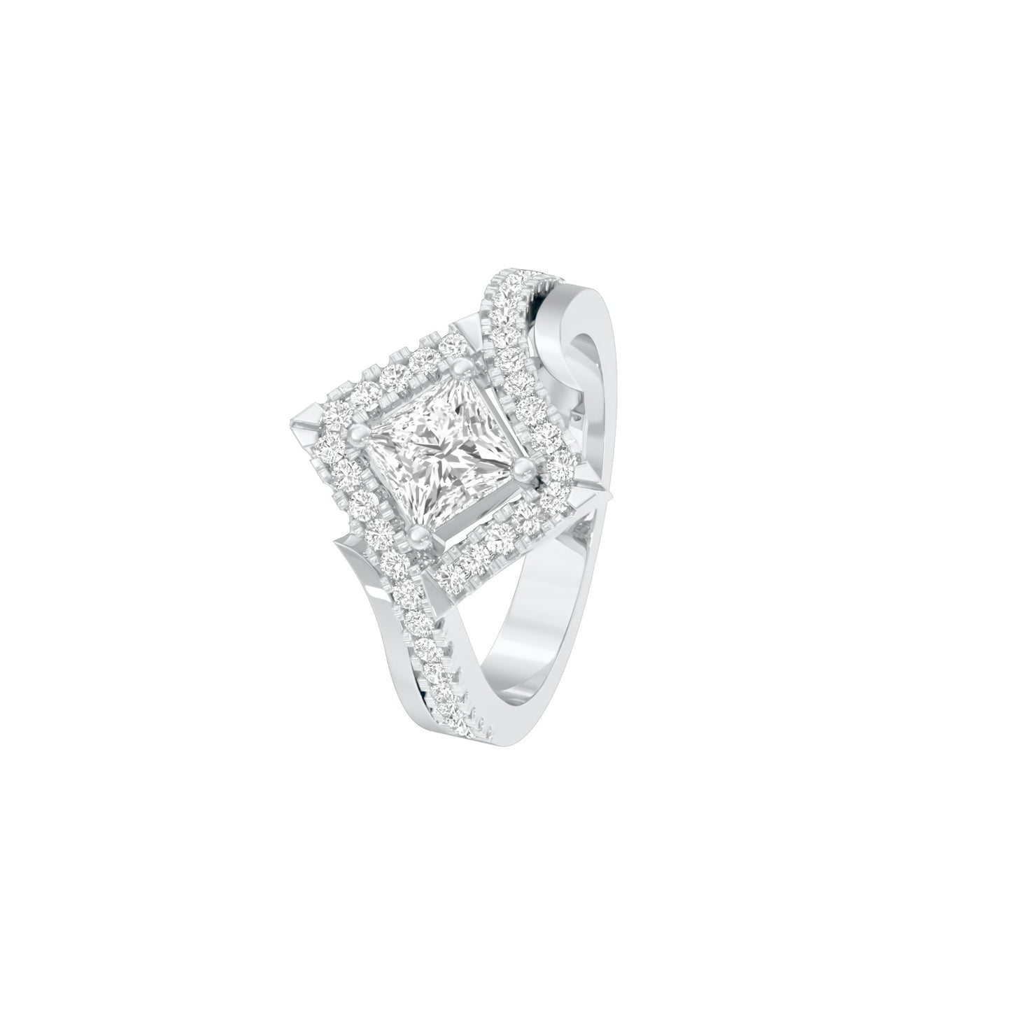 Rising Together Diamond Engagement Ring 18 KT / White Gold / 22
