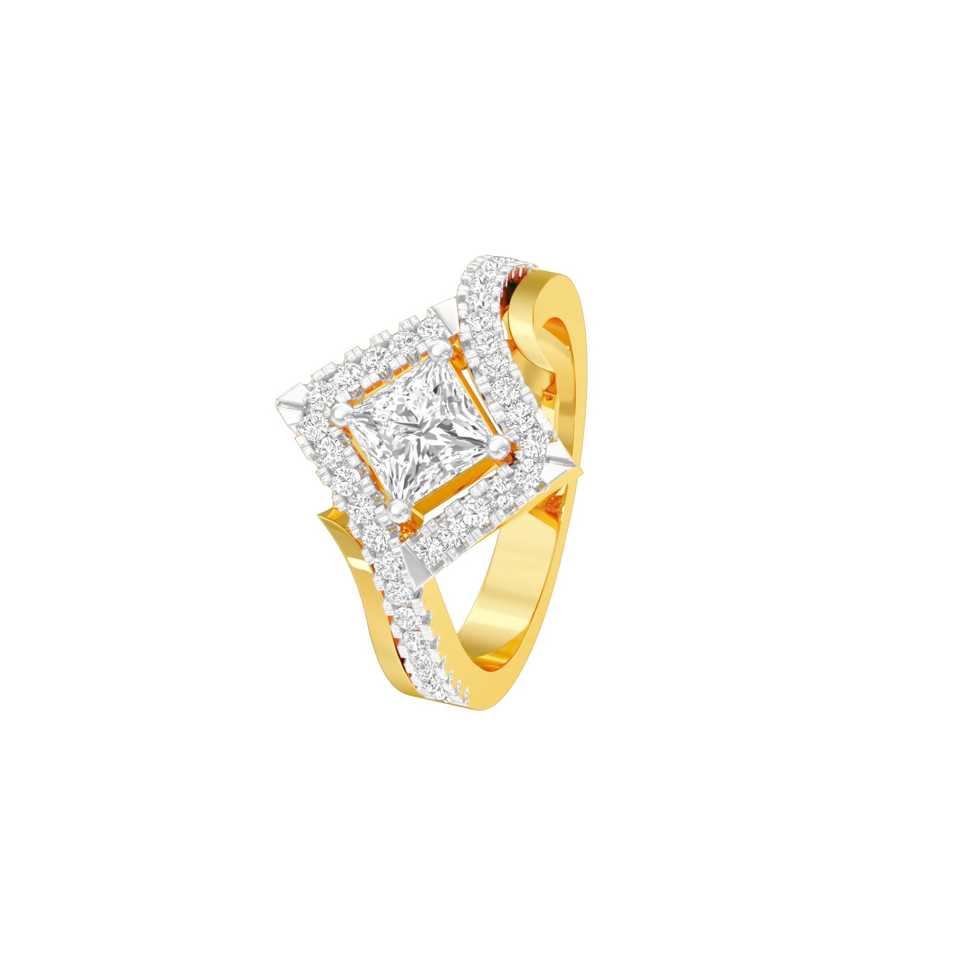 Rising Together Diamond Engagement Ring 18 KT / Yellow Gold / 22
